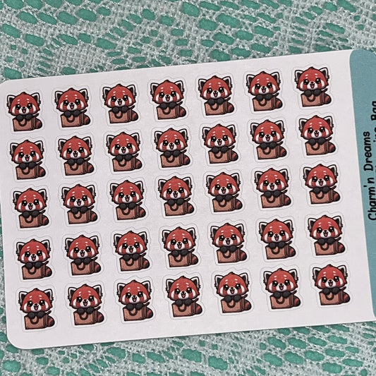 Red Panda Shopping Bag Icon Planner Stickers