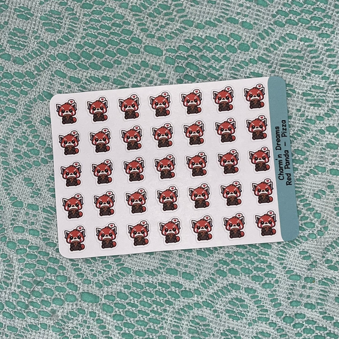Red Panda Pizza Icon Planner Stickers