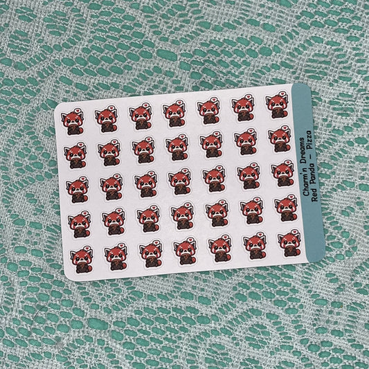 Red Panda Pizza Icon Planner Stickers