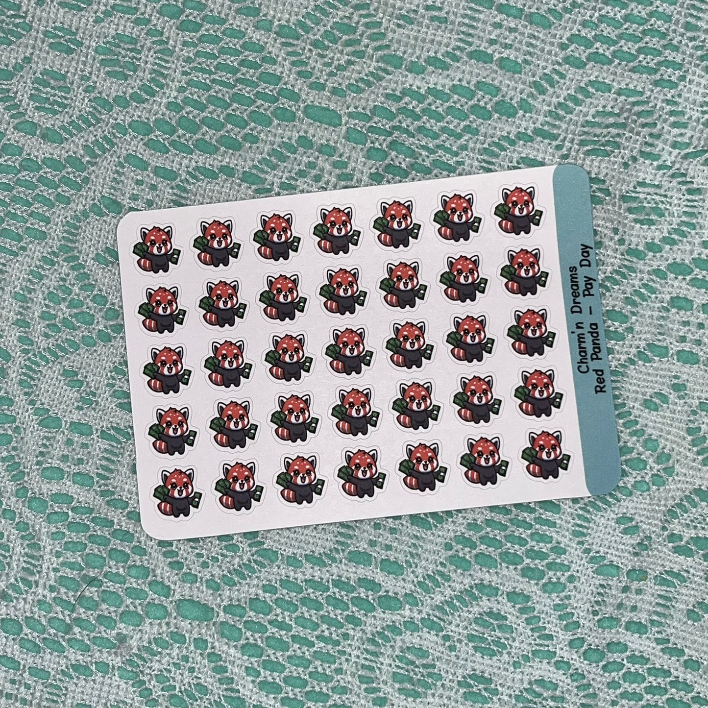 Red Panda Pay Day Icon Planner Stickers