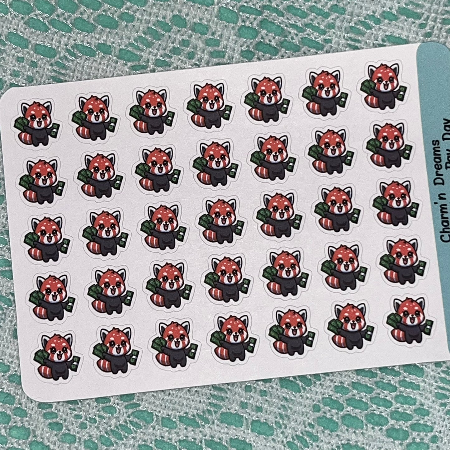 Red Panda Pay Day Icon Planner Stickers