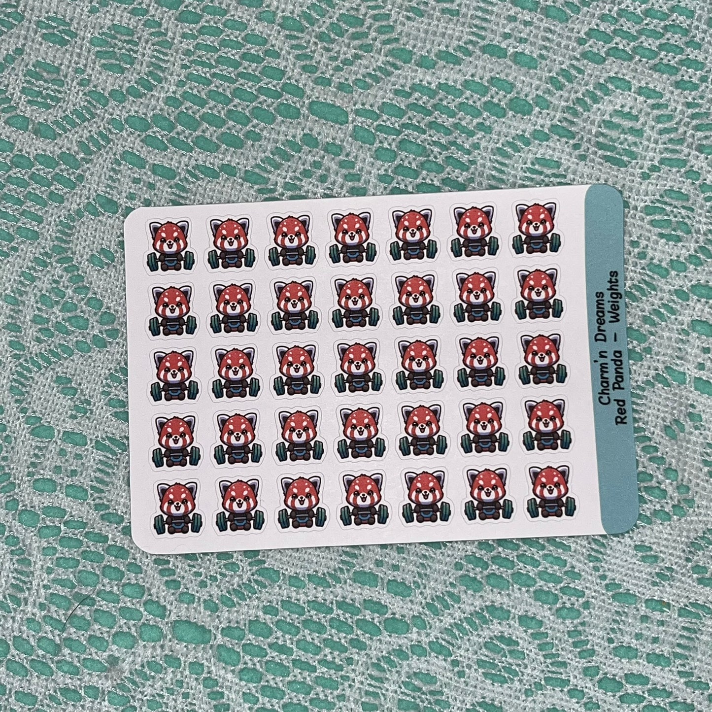 Red Panda Weights Icon Planner Stickers