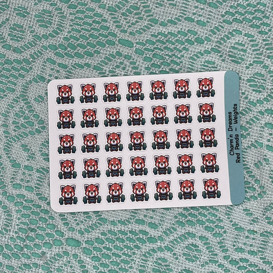 Red Panda Weights Icon Planner Stickers