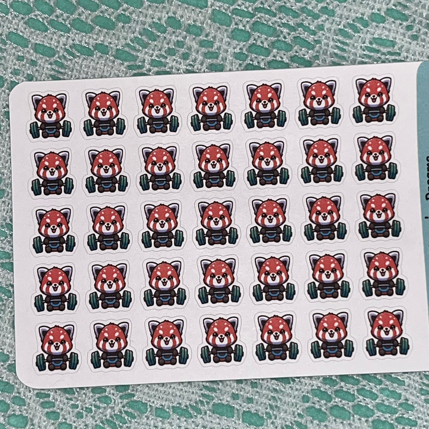 Red Panda Weights Icon Planner Stickers