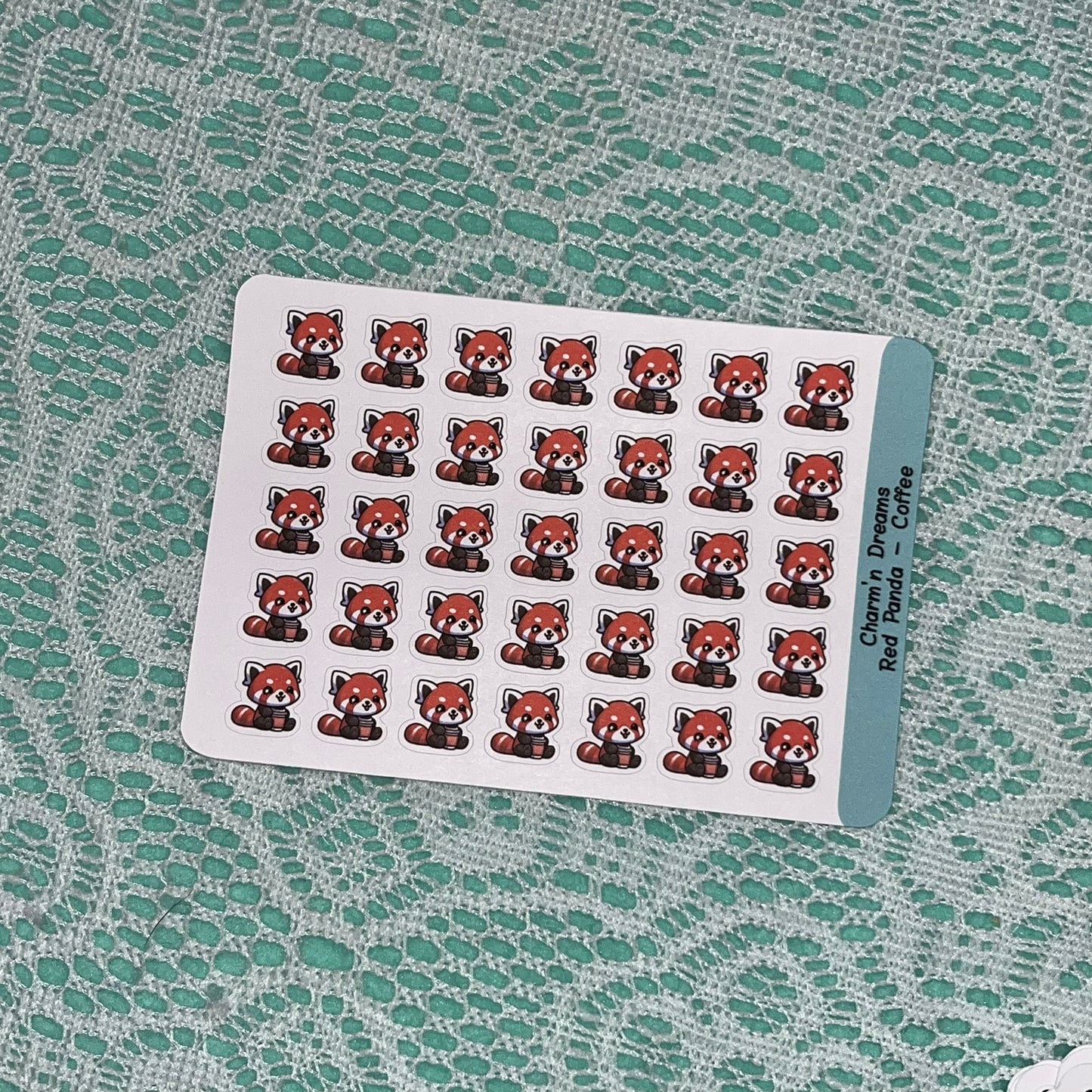 Red Panda Coffee Icon Planner Stickers
