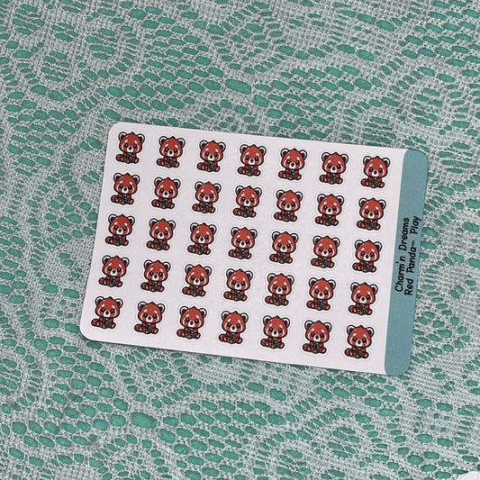 Red Panda Play Icon Planner Stickers