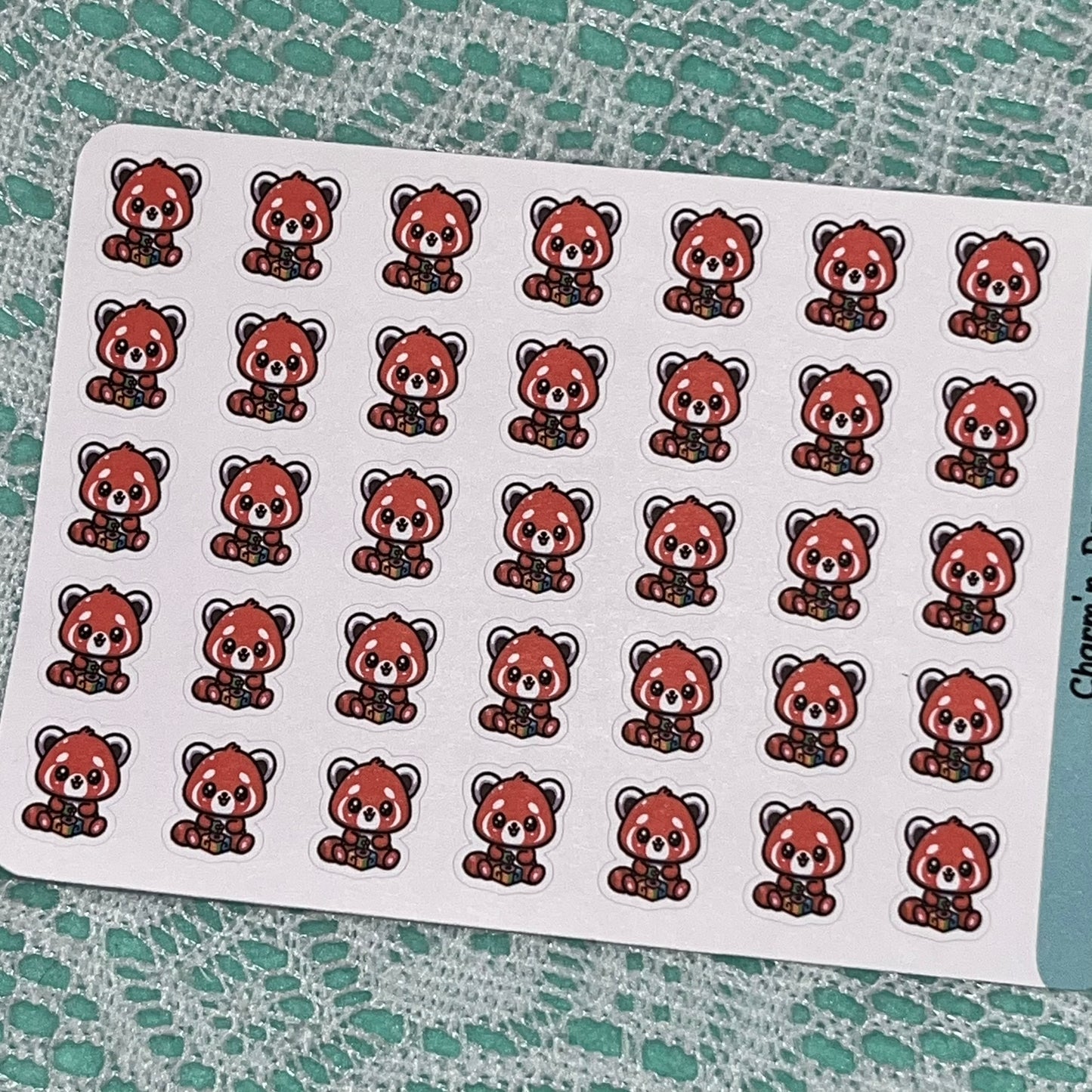 Red Panda Play Icon Planner Stickers
