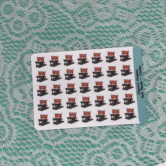 Red Panda Cardio Icon Planner Stickers
