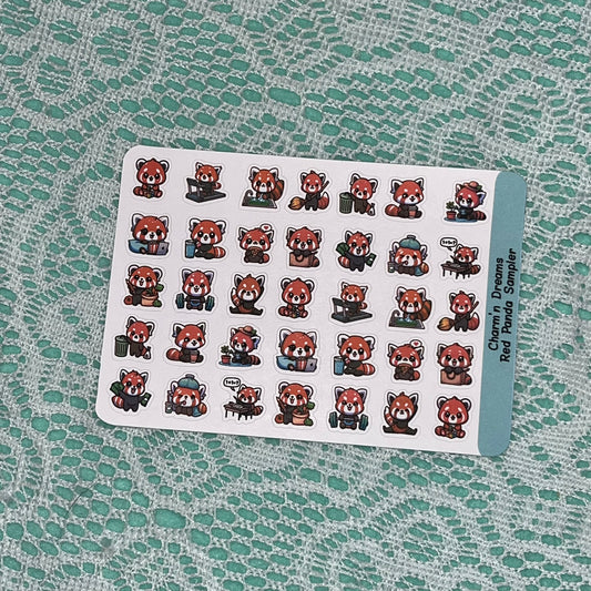 Red Panda Sampler Icon Planner Stickers