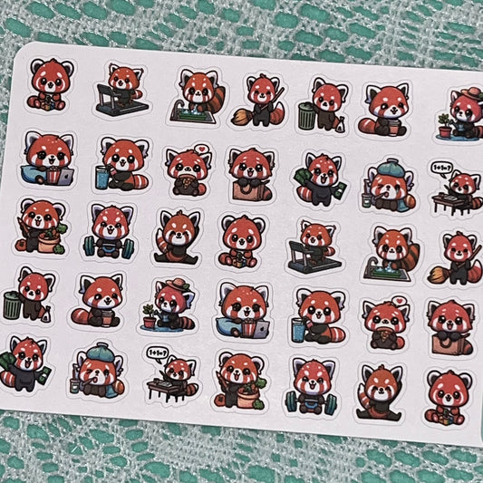 Red Panda Sampler Icon Planner Stickers