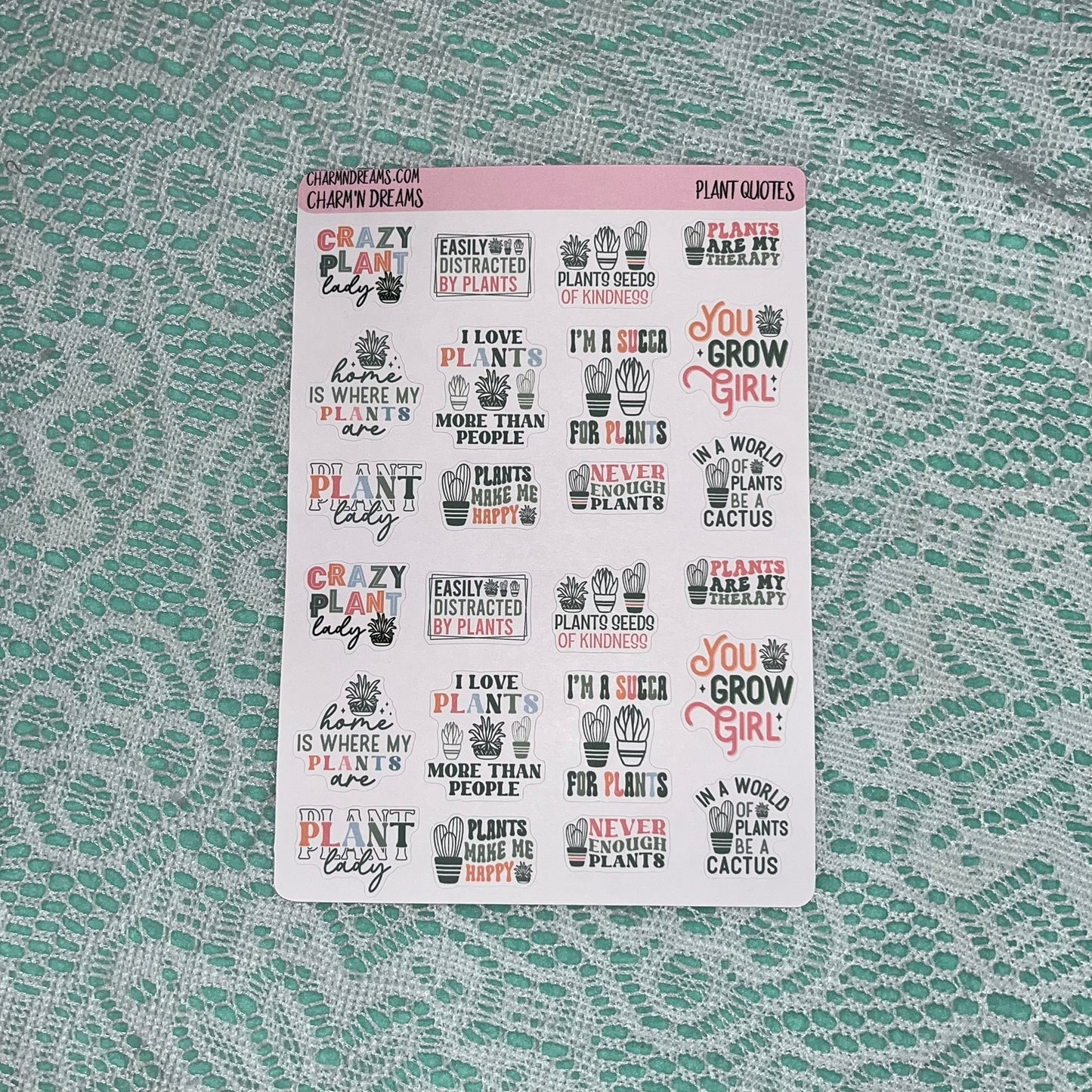 Plant Quotes sticker Sheet