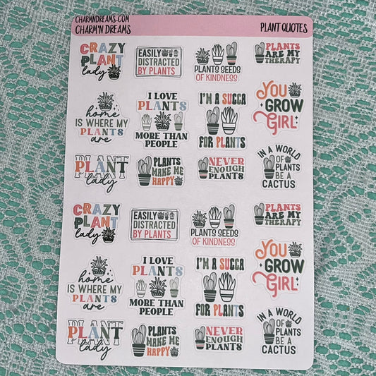 Plant Quotes sticker Sheet