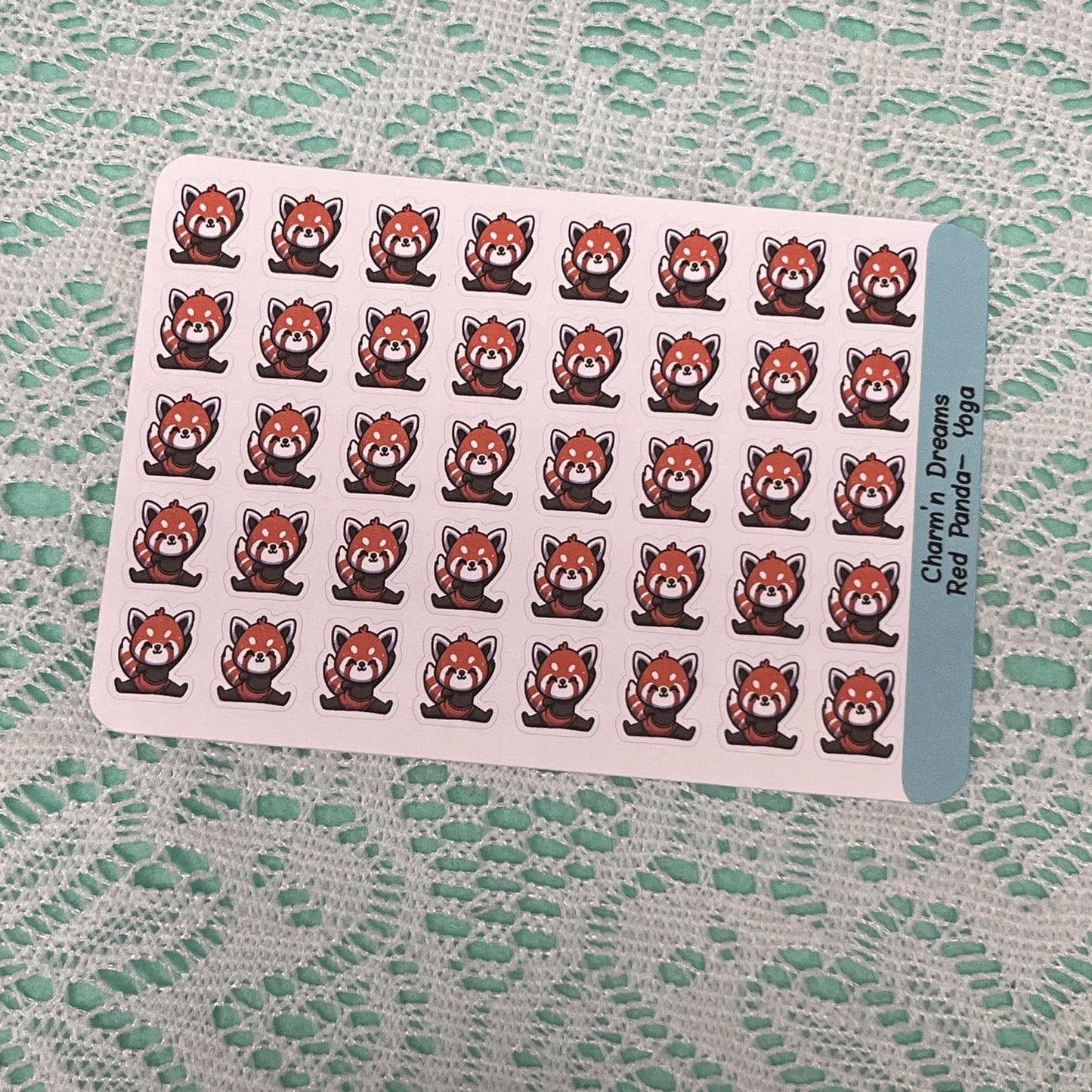 Red Panda Yoga/ Stretch Icon Planner Stickers