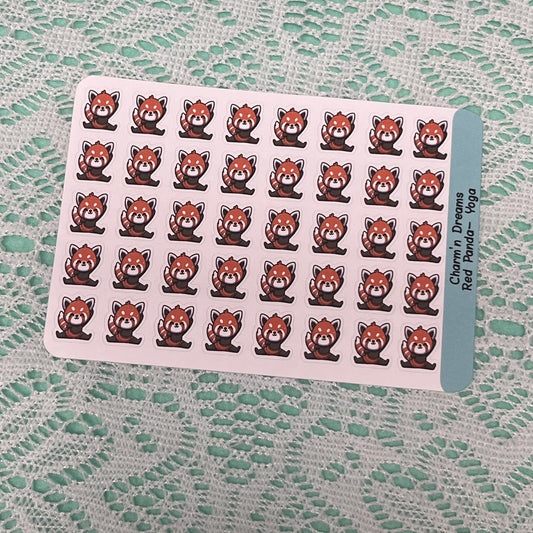 Red Panda Yoga/ Stretch Icon Planner Stickers