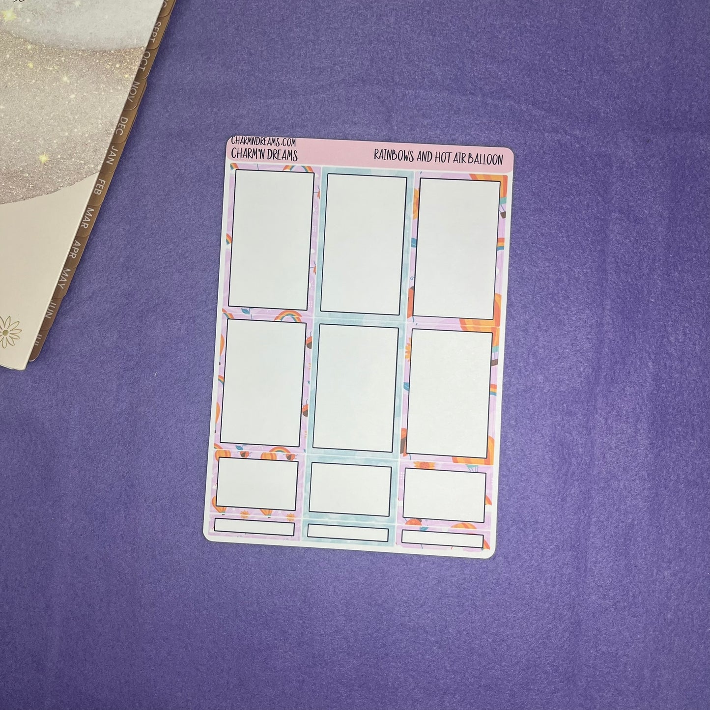 Rainbows and Hot Air Balloons Planner Sticker Kit