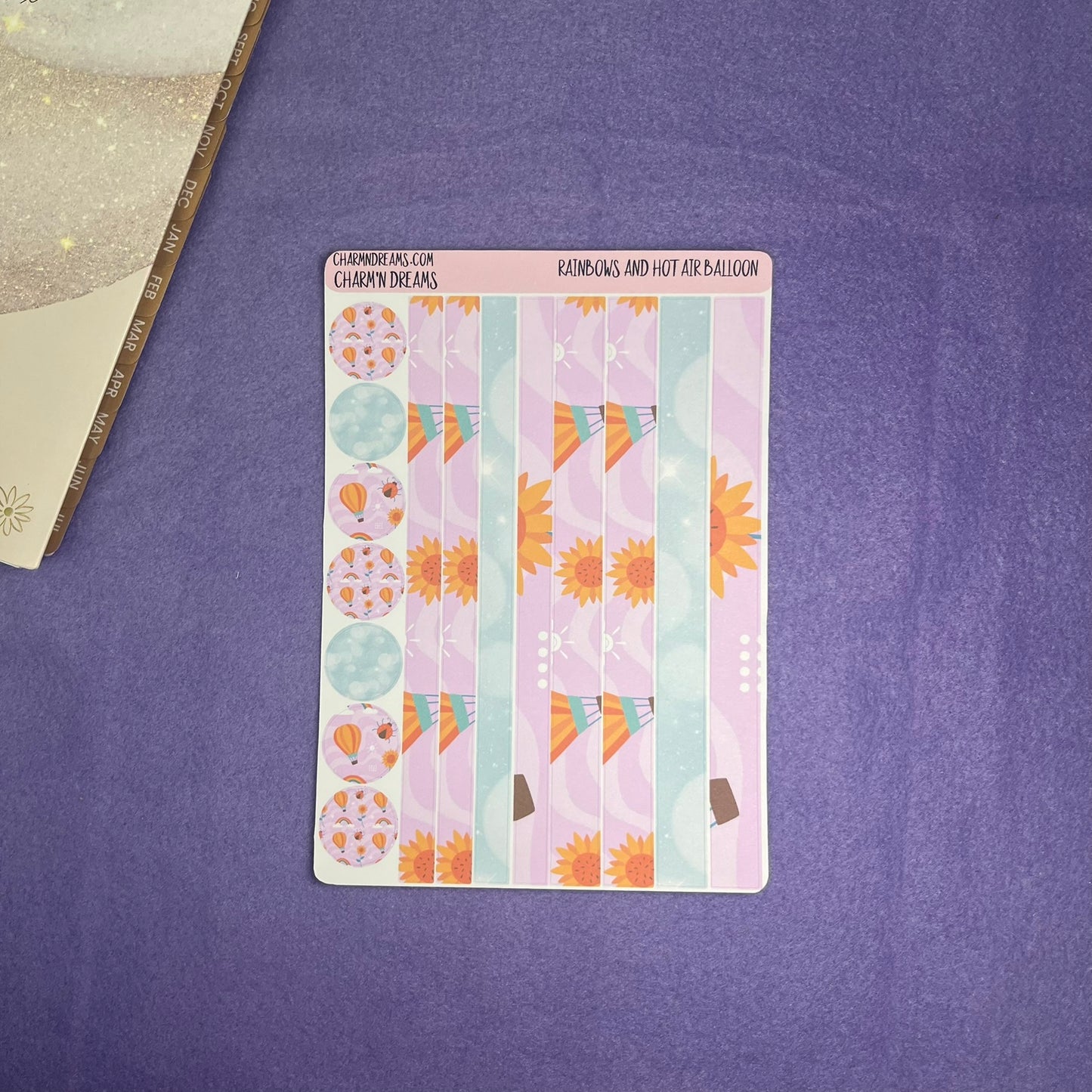 Rainbows and Hot Air Balloons Planner Sticker Kit