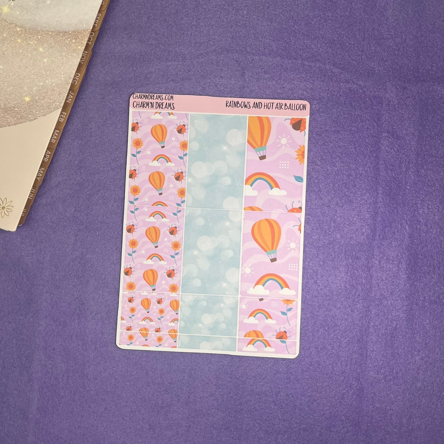 Rainbows and Hot Air Balloons Planner Sticker Kit