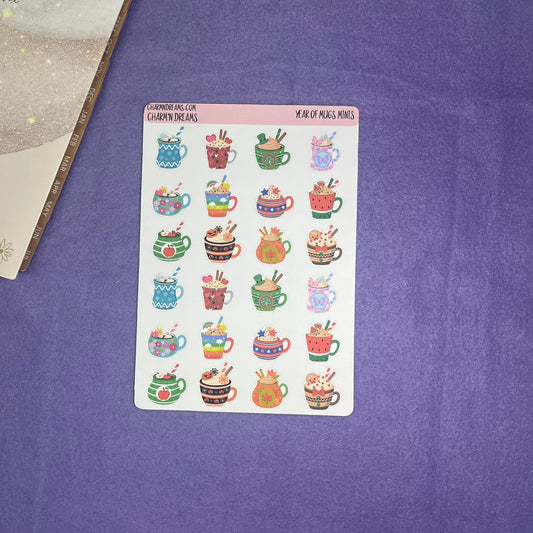 Mini Year of Mugs Sticker Sheet