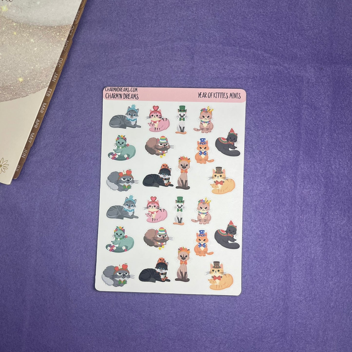 Mini Year of Cats Sticker Sheet