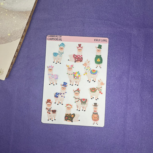 Year of Llamas Sticker Sheet