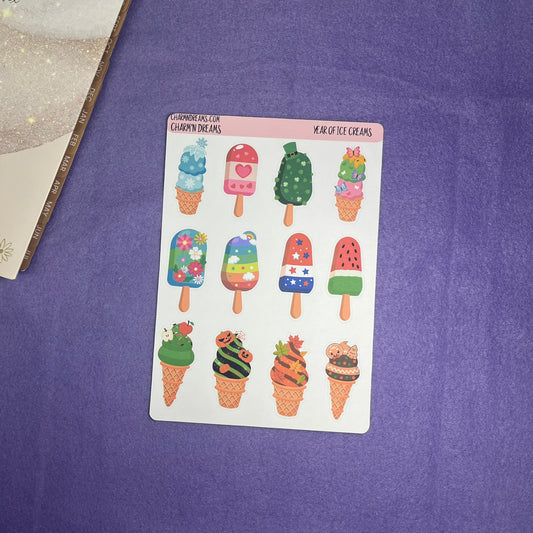 Year of Ice Creams Sticker Sheet