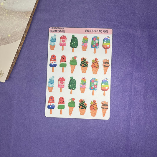 Mini Year of Ice Creams Sticker Sheet