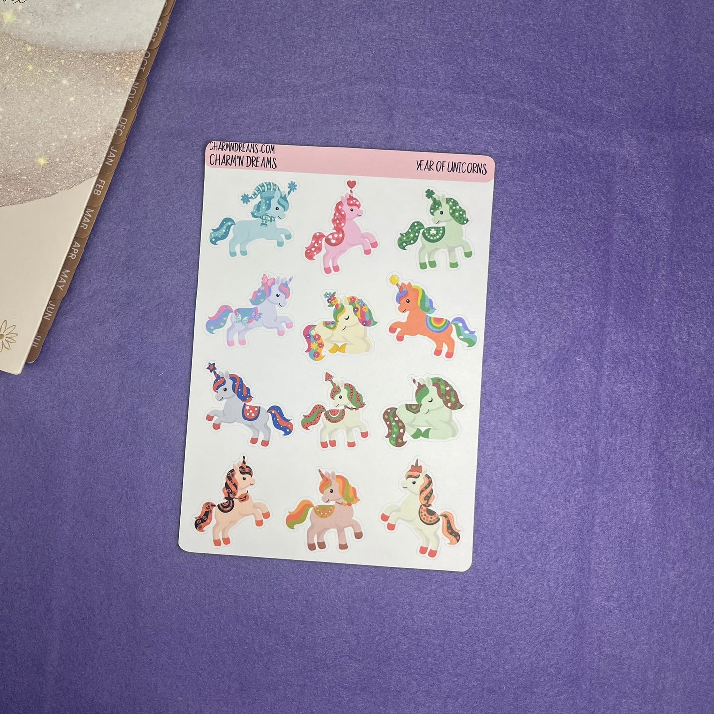 Year of Unicorns Sticker Sheet