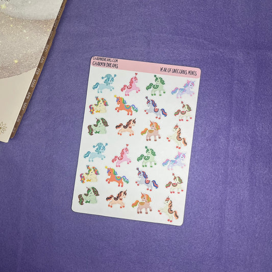 Mini Year of Unicorns Sticker Sheet