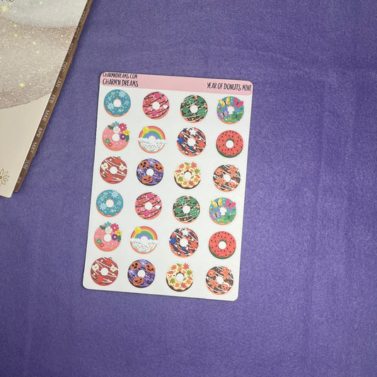 Mini Year of Donuts Sticker Sheet