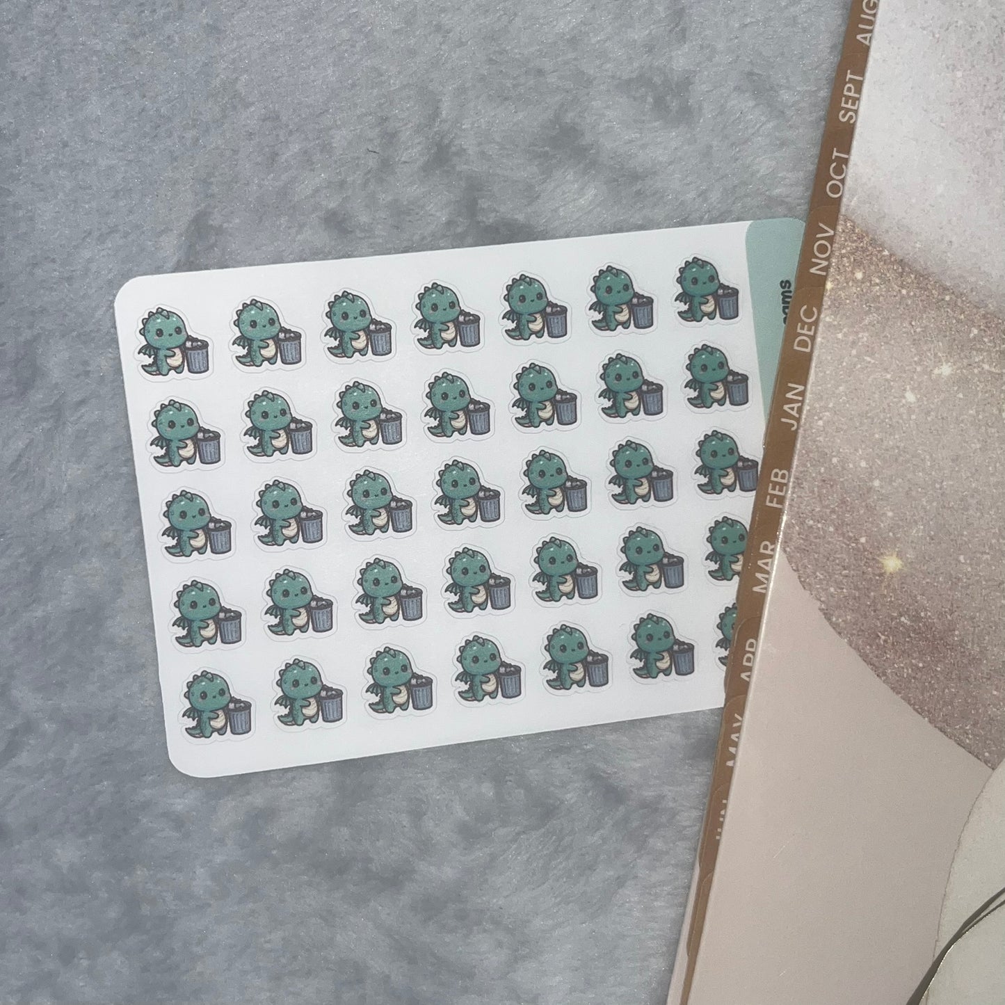 Dragon Trash Icon Planner Stickers