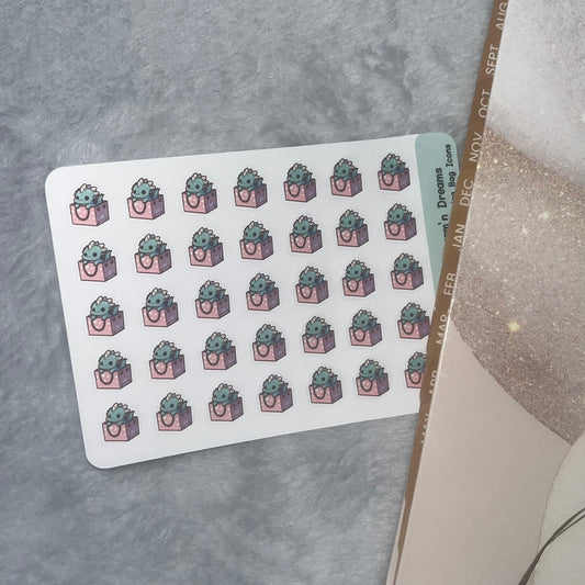 Dragon Shopping Bag Icon Planner Stickers