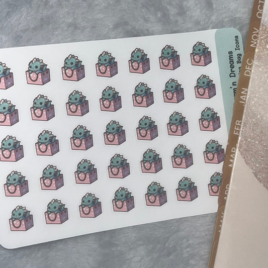 Dragon Shopping Bag Icon Planner Stickers