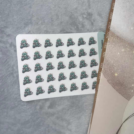 Dragon Moped Ride Icon Planner Stickers