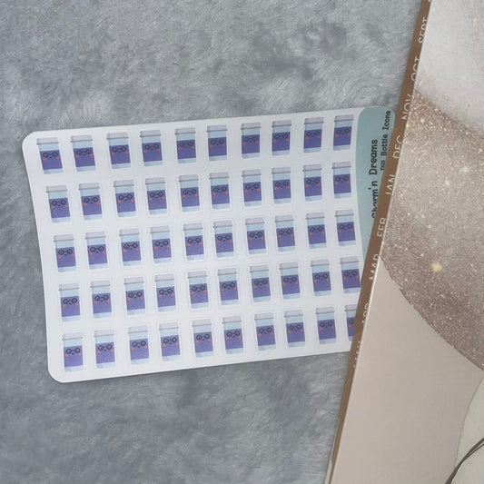 Medical 2- Purple Medication Bottle Icon Planner Stickers