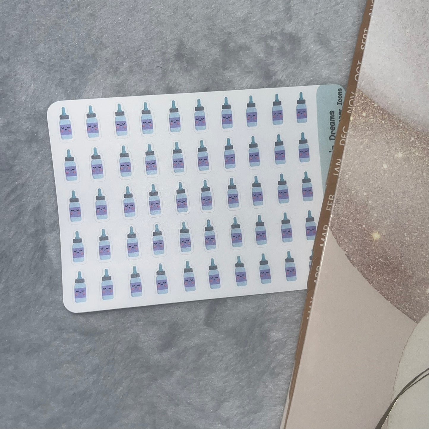 Medical 2- Purple Dropper Bottle Icon Planner Stickers