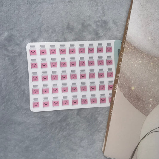 Medical 2- Pink Medication Bottle Planner Stickers