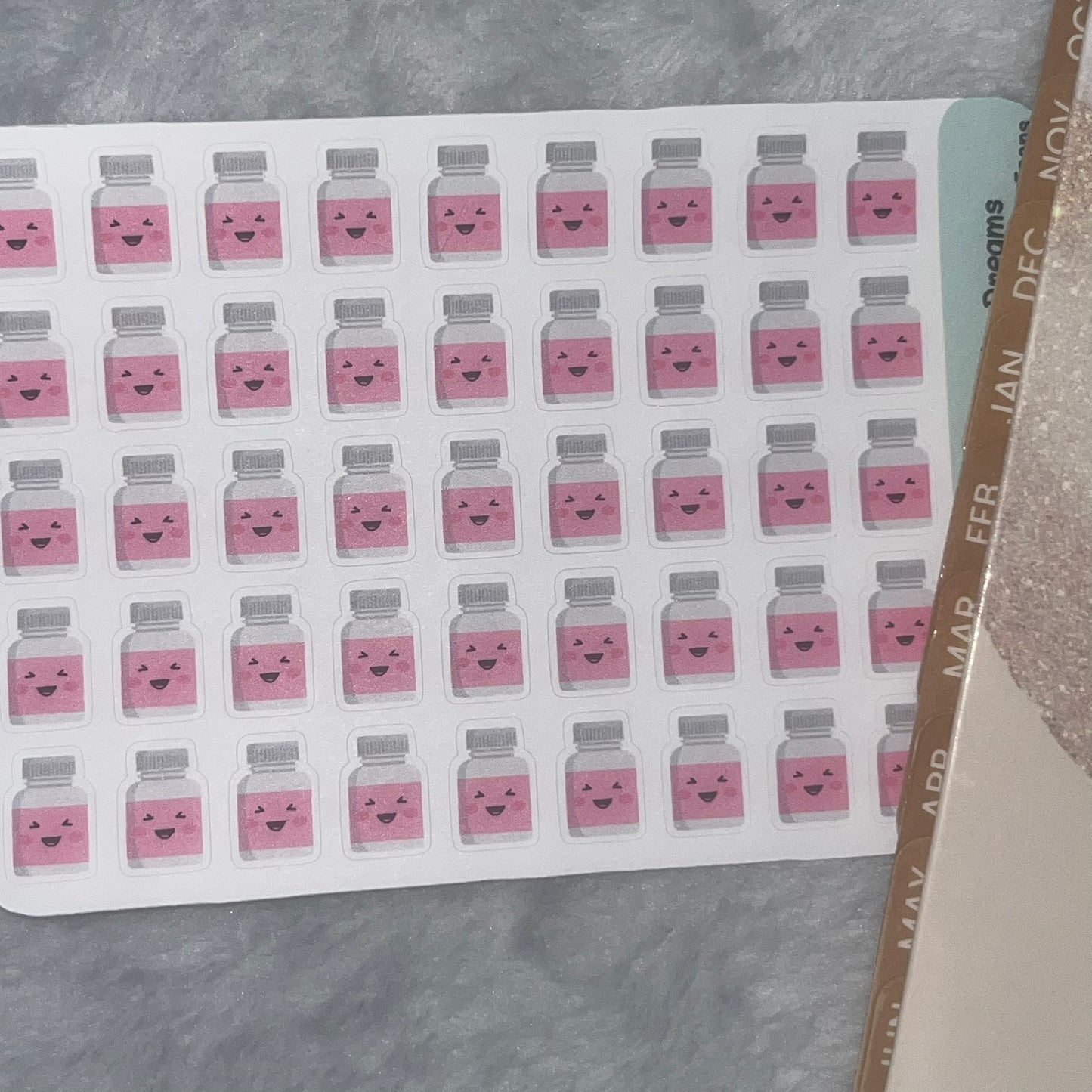 Medical 2- Pink Medication Bottle Planner Stickers