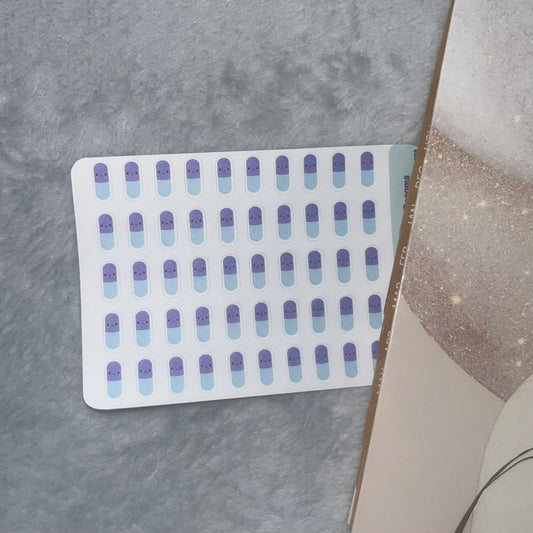 Medical 2- Purple Pill Planner Stickers