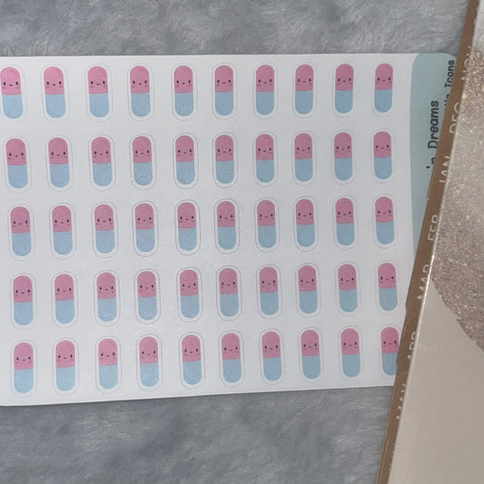 Medical 2- Pink Pill Planner Stickers