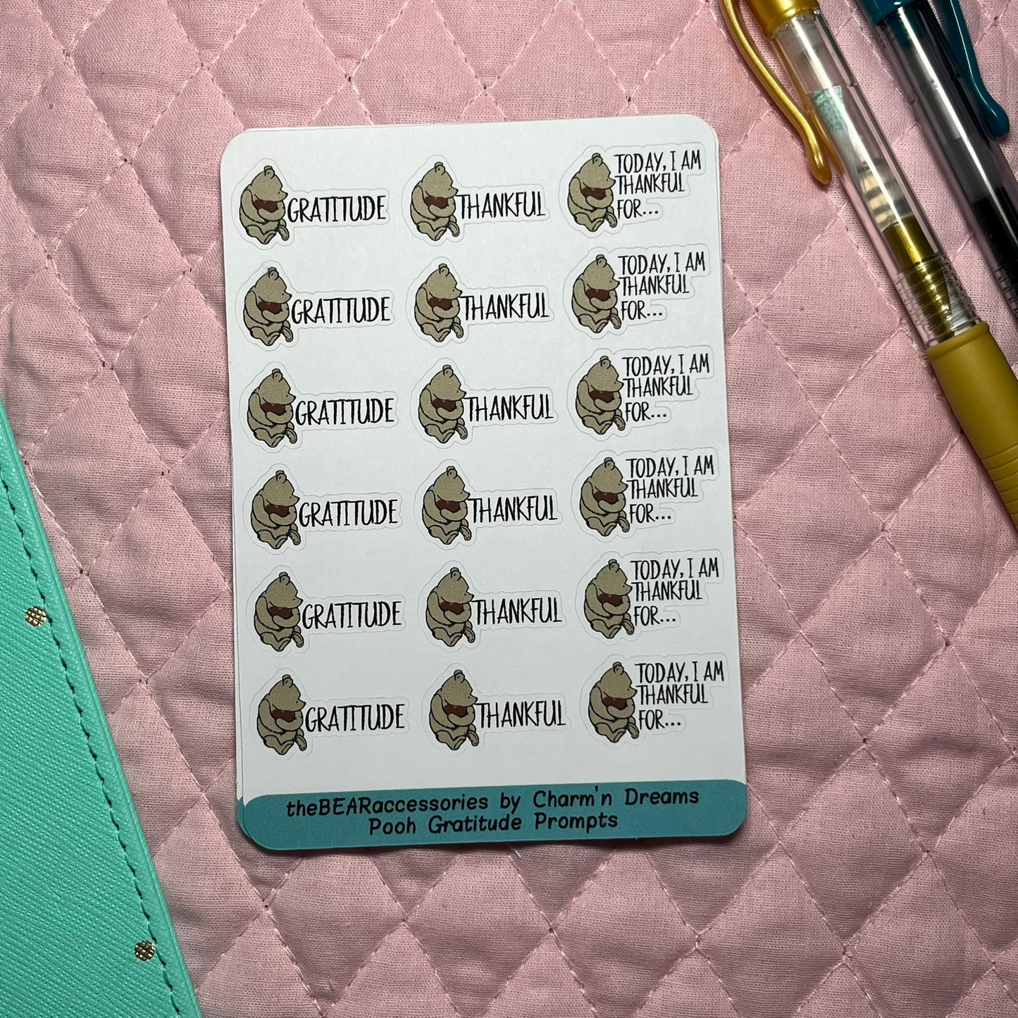 P00H Gratitude Prompts Paper Planner Stickers