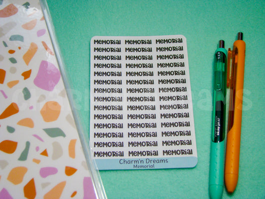 Memorial Functional Planner Stickers