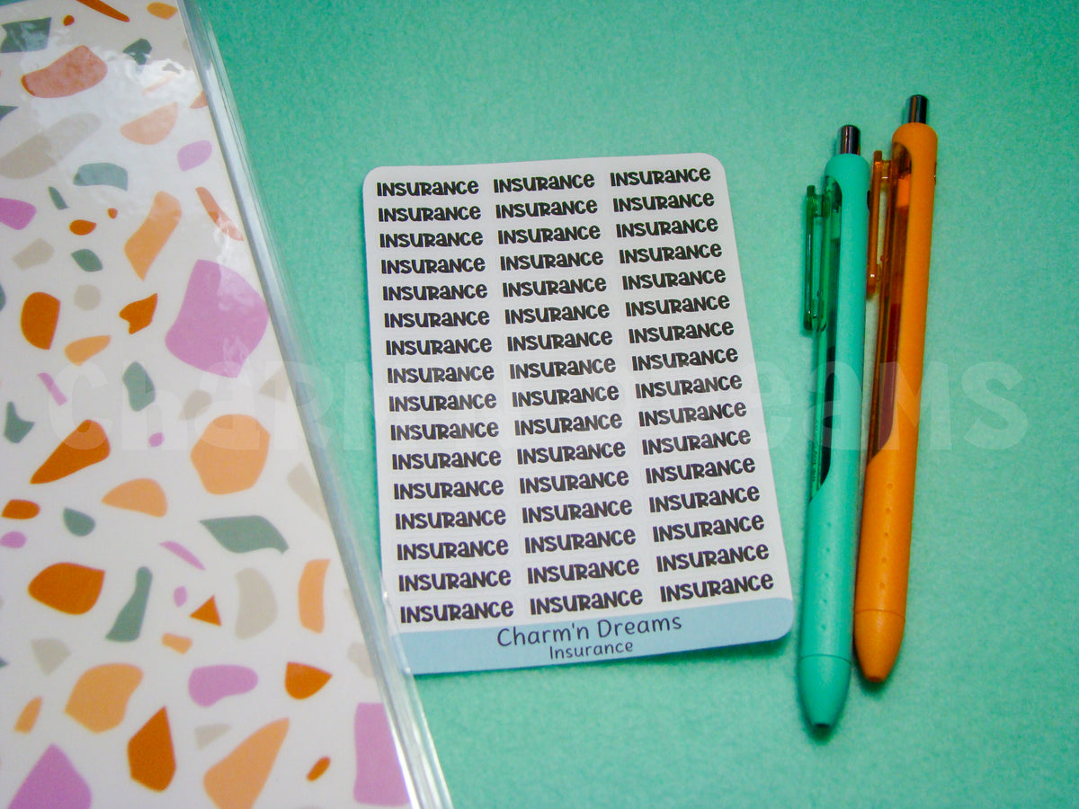 Insurance Chart Stickers Insurance Functional Planner Stickers – Charm'n Dreams