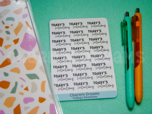 Today's Intentions Functional Planner Stickers