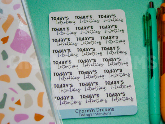 Today's Intentions Functional Planner Stickers