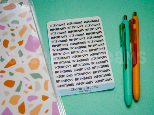 Intentions Functional Planner Stickers