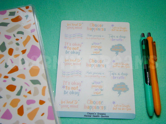 Mental Health Quotes sticker Sheet