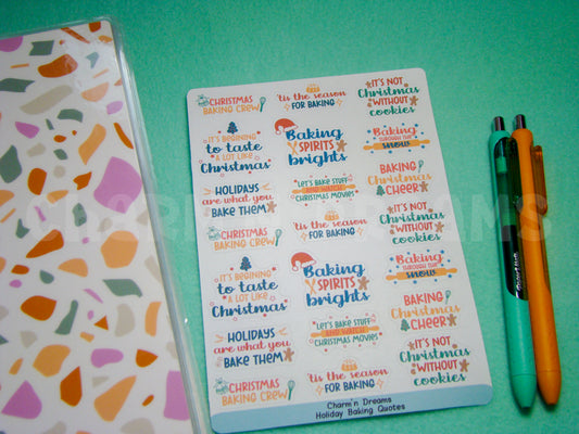 Holiday Baking Quotes sticker Sheet