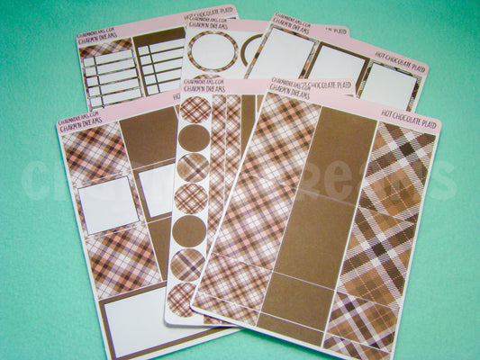 Hot Cocoa Plaid Planner Sticker Kit