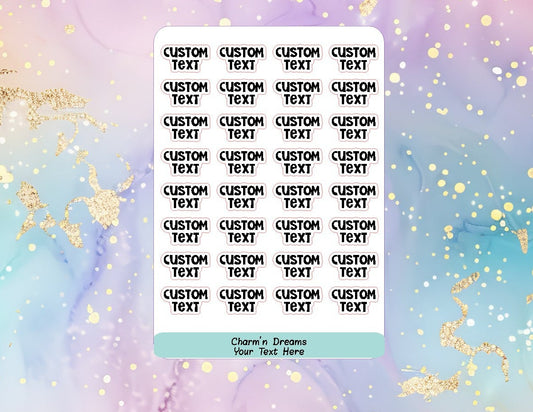 Custom Text Scripts Sticker Sheet