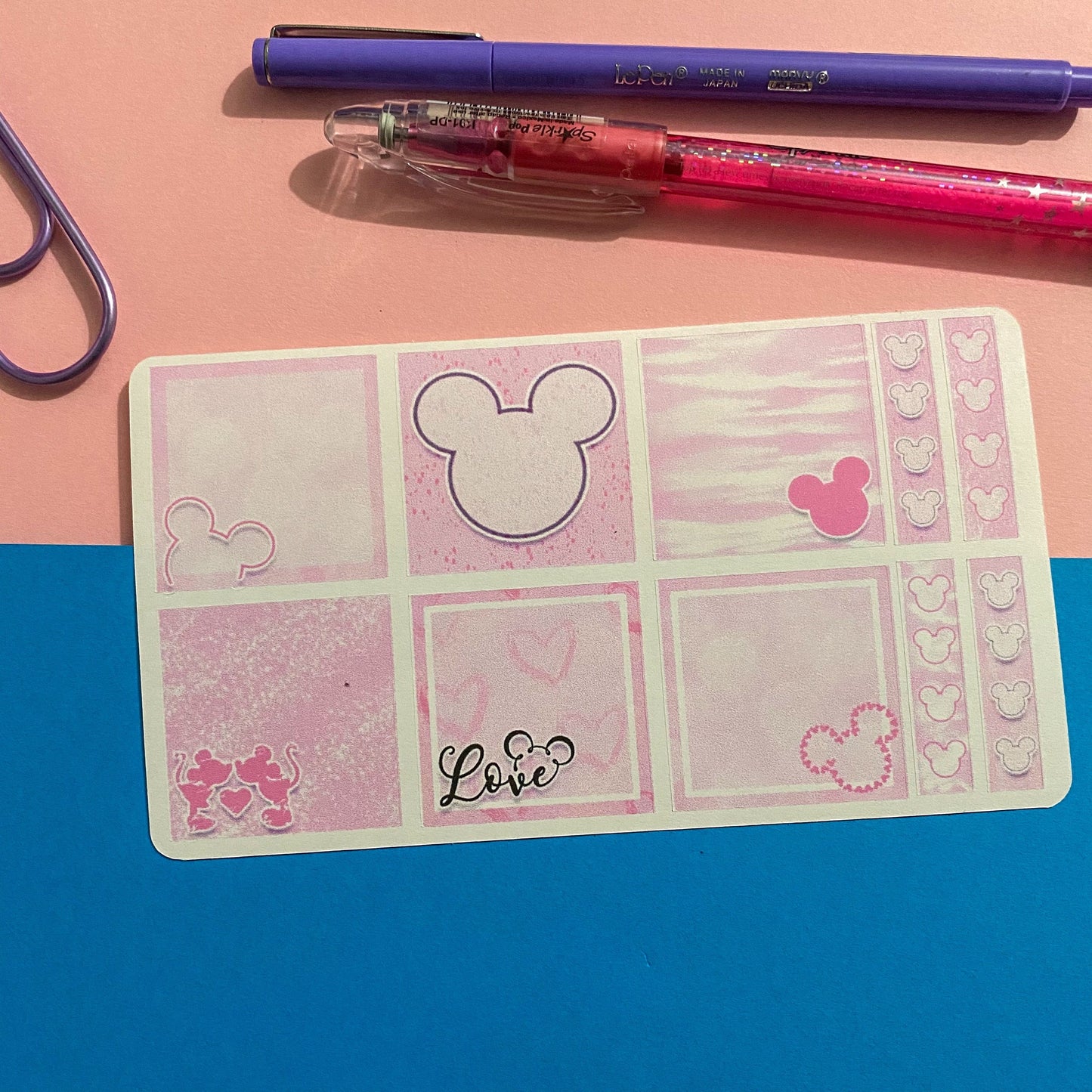 pink love planner stickers- paper stickers- box stickers - The BEAR Accessories